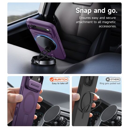 Suritch MagSafe Kickstand Camprotector θήκη iPhone Air, μωβ