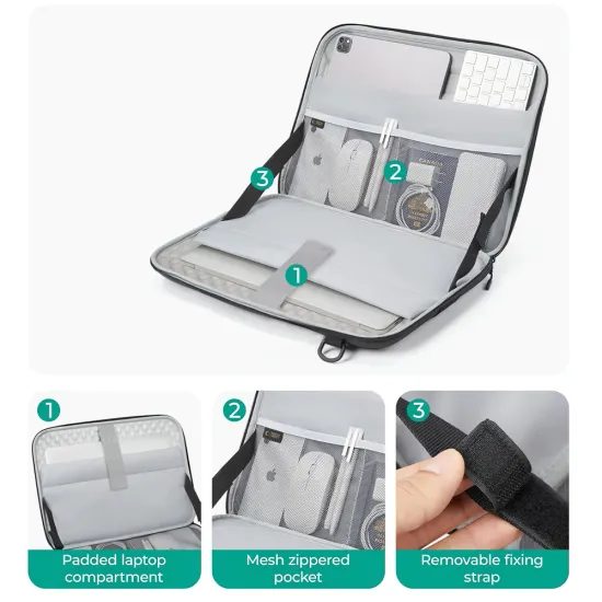 Tech-Protect Ranger-X Tactical Τσάντα Laptop 13–14, μαύρη