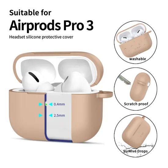 Tech-Protect Σιλικονική θήκη, Apple AirPods Pro 3, μπεζ