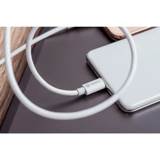 Forcell USB A - USB-C kabel, QC4.0, 3A/20V, 60W, C336, 1 m - Hvid