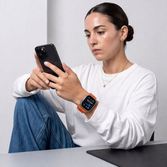 Apple Watch 8 / 9 / 10 / 11 / 12 / SE / Ultra (44 / 45 / 46 / 49 mm) apyrankė – Tech-Protect Nylon Sport – oranžinė
