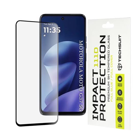 Techsuit 111D edzett üveg, Motorola Moto G37 / G37 Power / G47, fekete