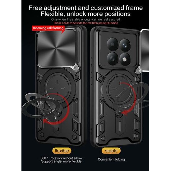 Θήκη Camshield Ring, Xiaomi Redmi Note 15 4G, μαύρη