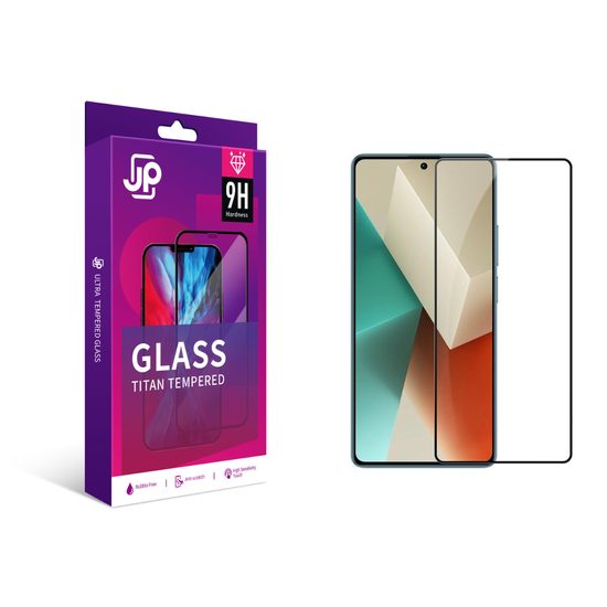 JP Titan εξαιρετικά ανθεκτικό σκληρυμένο γυαλί, Xiaomi Redmi Note 14 5G, μαύρο