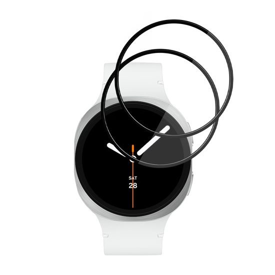 Techsuit Nano Flex Schutzfolie für Samsung Galaxy Watch8 44mm - PMMA Displayschutz - 2 Stück - Schwarz