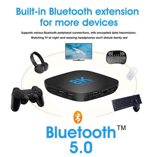 MX10 8K Smart TV Box z Android 14 (4 GB RAM / 32 GB)