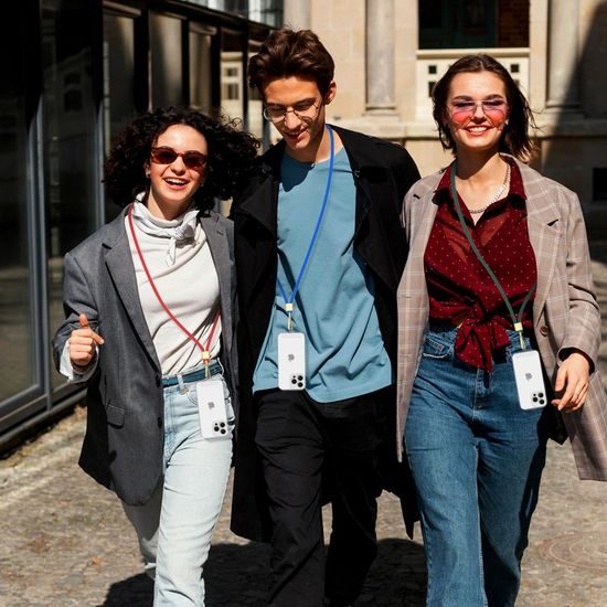 Tech-Protect C2S CrossBody λουρί, κόκκινο / χρυσό