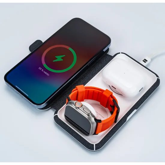 ER POWER Αναδιπλούμενος Φορτιστής SNAP 3 σε 1, μαύρος