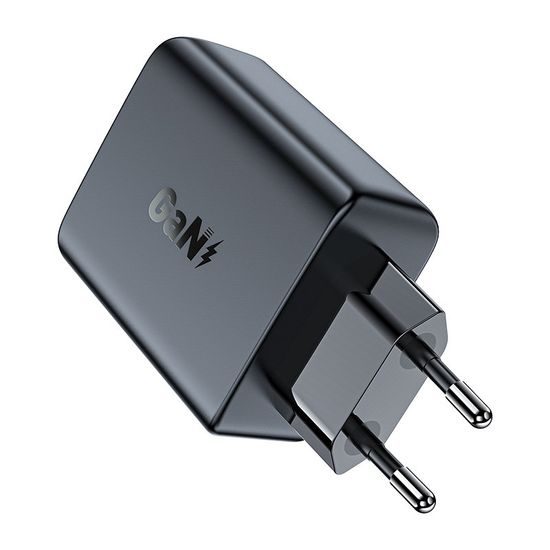 Acefast încărcător cu două porturi A29 PD50W GaN (USB-C + USB-C), negru (A29 black)