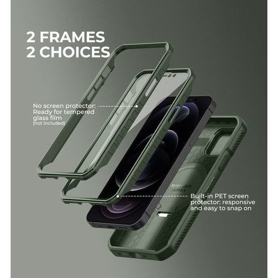 Dexnor MagSafe 360 Βάση Στήριξης Προστατευτική Θήκη iPhone 12 / 12 Pro, πράσινη