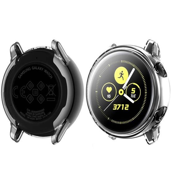 Husă 2 în 1 cu folie de sticlă, pentru Samsung Galaxy Watch Active 2, 44 mm, transparentă