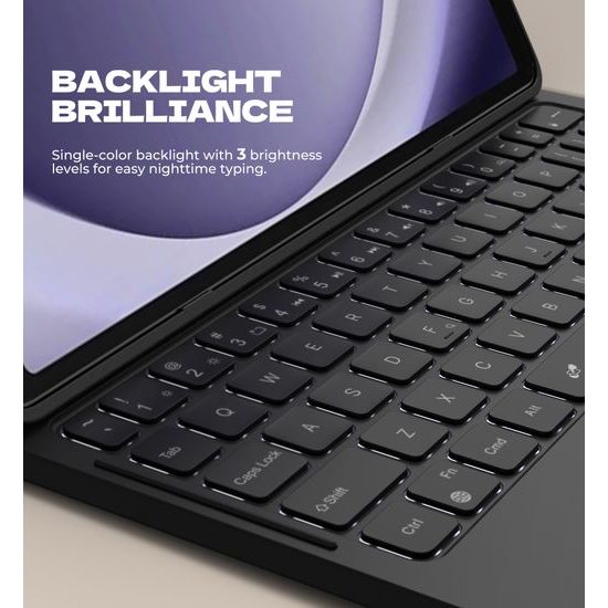 Dexnor μαγνητική θήκη με πληκτρολόγιο, Samsung Galaxy Tab A9 Plus, μαύρη