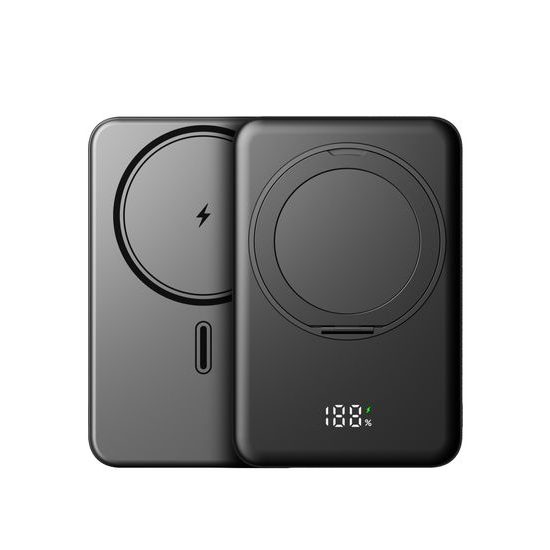 UltraThin MagSafe Power Bank 10000 mAh με περιστρεφόμενη βάση, PD20W + 15W ασύρματα, μαύρο