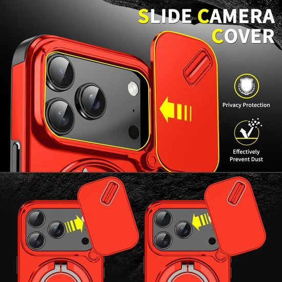 Camslide Stand etui, iPhone 18 Pro, rdeč