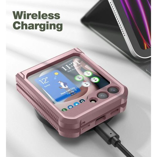 Dexnor 360 Kickstand obal Samsung Galaxy Flip 5, ružový