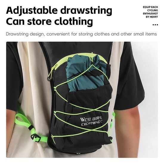 West Biking Multifunkcijski nahrbtnik z vodno vrečko, črno-zelen