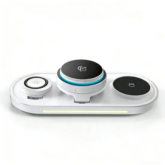 Tech-Protect A51 ArcticBoost 3in1 Kabelloses MagSafe Ladegerät - 25 W - Qi 2.2 - Weiß