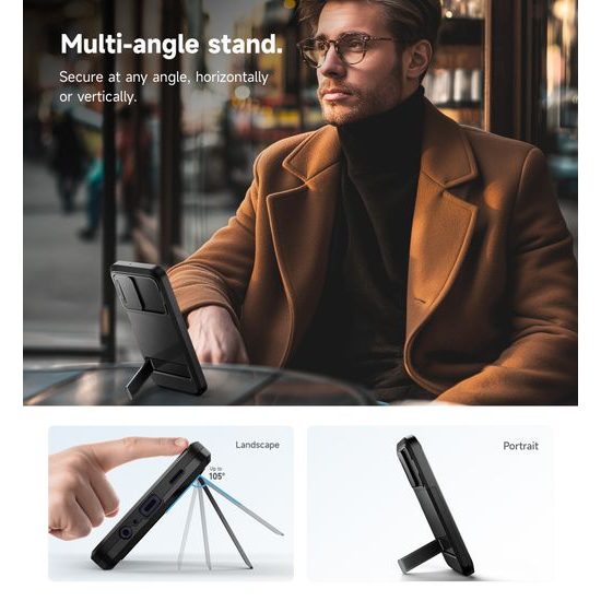 Suritch 360 Kickstand Camprotector obal Samsung Galaxy A15, černý