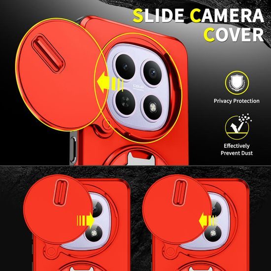 Θήκη Camslide Stand, Xiaomi Redmi Note 15 5G, κόκκινη