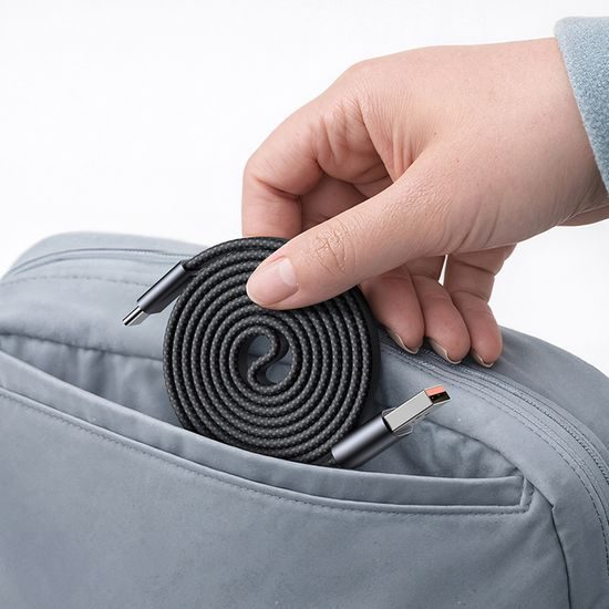 Mcdodo Self-Winding Datenkabel (CA-1200) USB auf USB-C - Selbstaufwickelndes Ladekabel - 1m - Schwarz