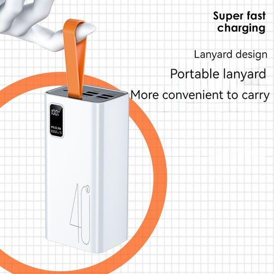Powerbank 40000mAh, PD 22,5W, QC3.0, μαύρο
