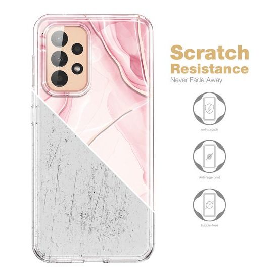 Samsung Galaxy S21 Ultra dėklas – Suritch 360 Marble – rožinė