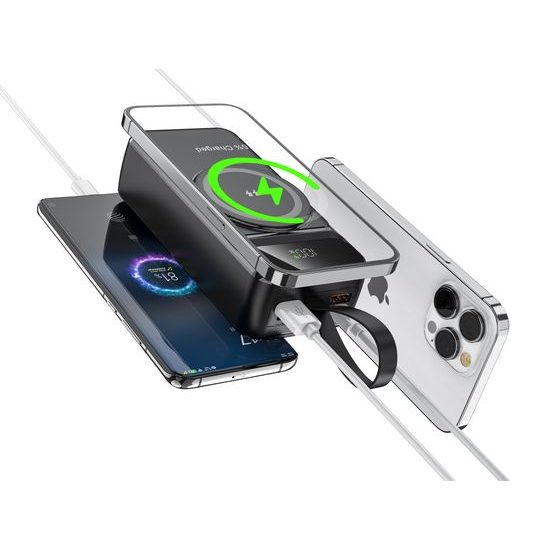 MagSafe 15W bezdrátová PowerBanka, 30 000 mAh se 3 integrovanými kabely, velikost XL, černá