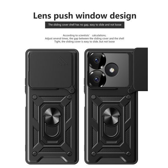 Xiaomi Redmi 13 dėklas – JP CamShield su kameros apsauga – juoda