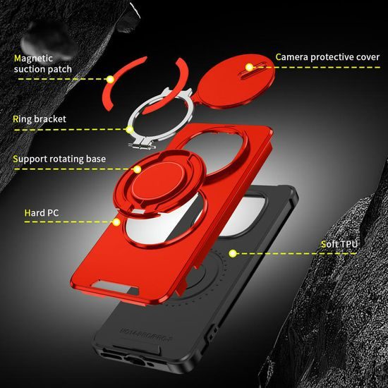 Θήκη Camslide Stand, Xiaomi Redmi Note 14 Pro Plus 5G, κόκκινη