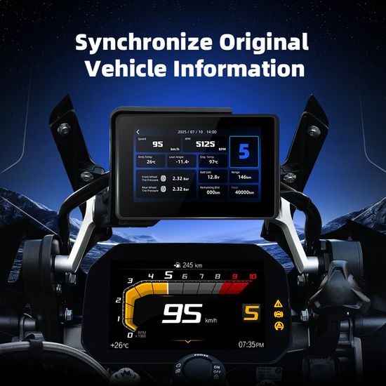 5" Bezdrôtový displej pre motocykle BMW, Apple CarPlay / Android Auto