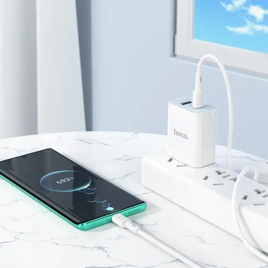 Hoco X83 USB-C – USB-C laidas, PD 3A 60W, 1 m, baltas