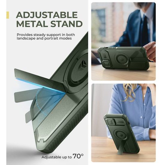 Dexnor MagSafe 360 Kickstand Προστατευτική Θήκη iPhone 14 Plus / 15 Plus, πράσινη