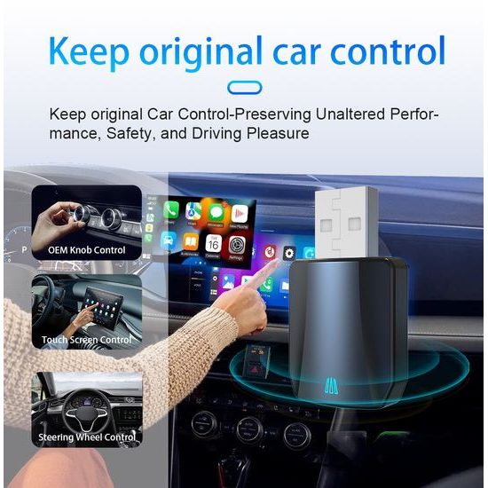 Ασύρματος Προσαρμογέας για CarPlay και Android Auto, Plug & Play, ABS, CA15