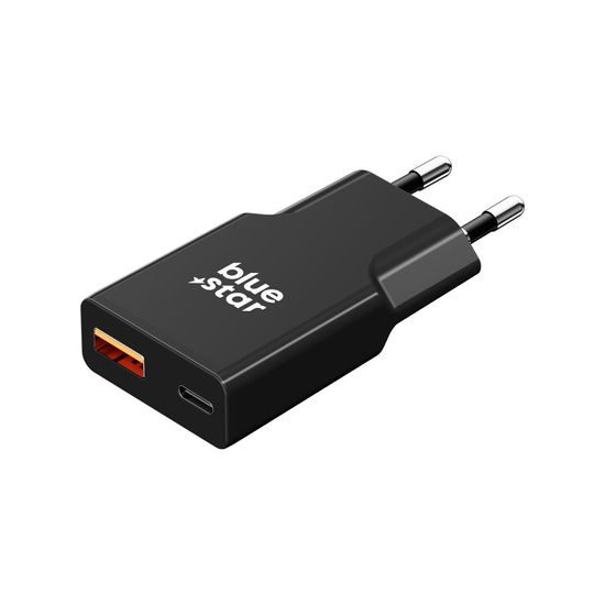 BlueStar Slim προσαρμογέας USB-C + USB-A, GaN, 25W, μαύρος