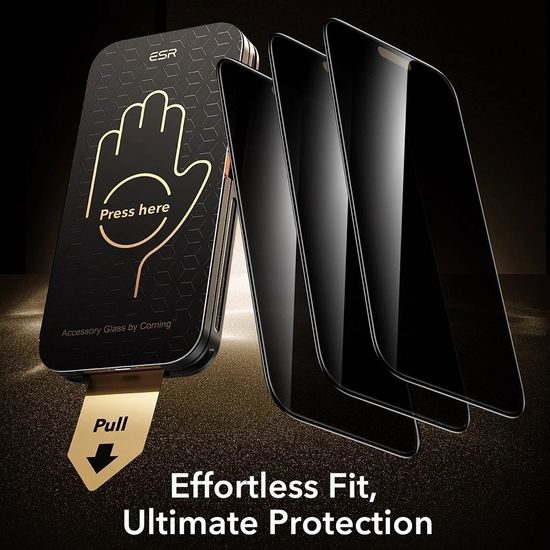 iPhone 18 Pro kaitseklaas – ESR Privacy Armorite Pro UltraFit privaatsusklaas 3 tk
