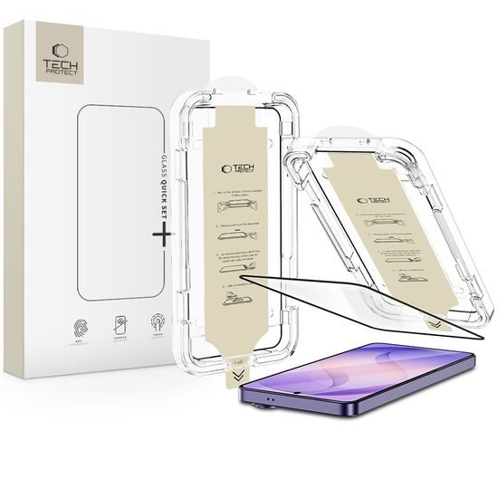 Tech-Protect Quick Set AR+ Panzerglas für Samsung Galaxy S26 Ultra - Gehärtetes Displayschutzglas mit Anti-Reflex Beschichtung - Schwarz