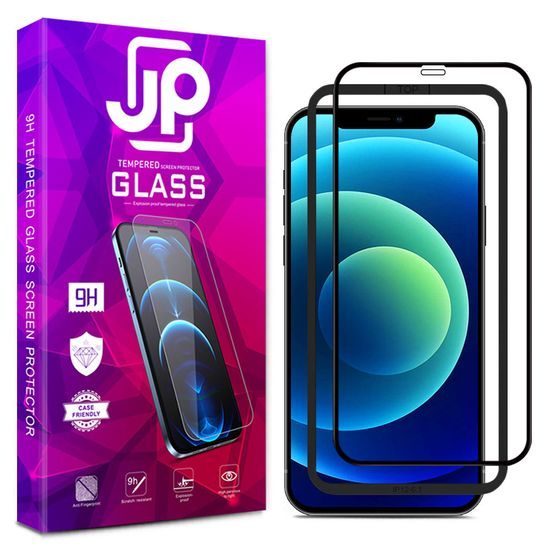 Folie de sticlă JP 3D cu cadru de instalare, iPhone 12 Mini, neagră