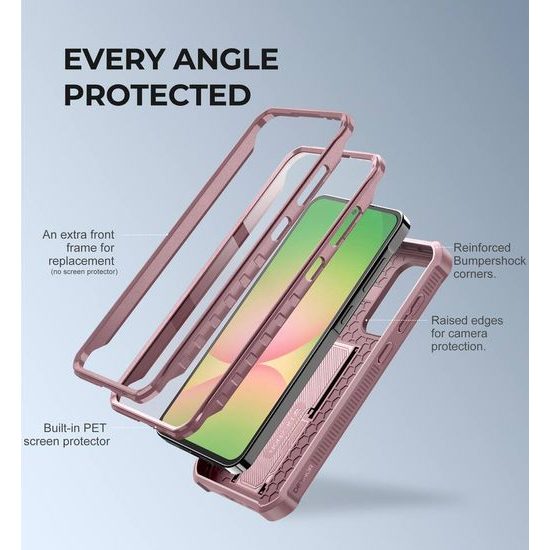 Dexnor 360 Kickstand Camprotector obal Samsung Galaxy A56, ružový