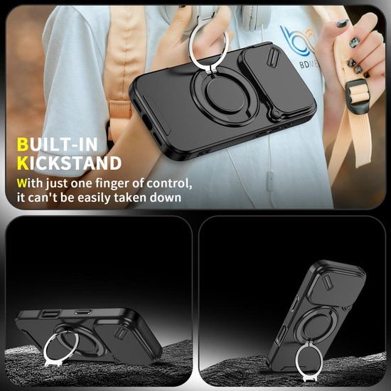 Camslide Stand etui, iPhone 18 Pro, črn