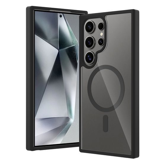 JP MagFit Clear MagSafe Θήκη με Μαγνήτη N52, Samsung Galaxy S24 Ultra, Μαύρη