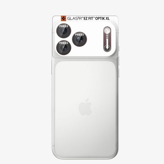 iPhone 18 Pro kaamerakaitse – Spigen Optik Pro XL TR EZ Fit paigaldusraamiga – punane