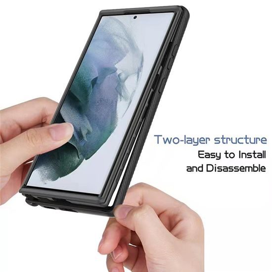 Techsuit Defense360 Pro + Ochranná fólie, Samsung Galaxy S22 Ultra, černý