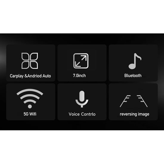 7" CarPlay zaslon za auto s bežičnim Apple CarPlay i Android Auto