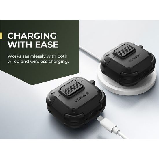 Ανθεκτική θήκη Dexnor, Apple AirPods 4, μαύρη