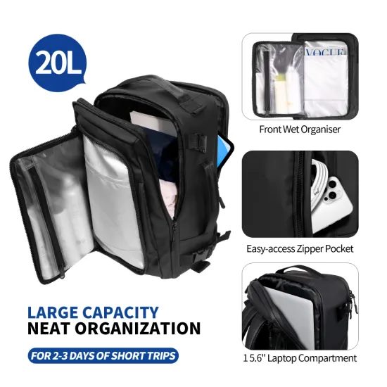 Tech-Protect Defender S50 Σακίδιο ταξιδιού για laptop 20L 40×20×25, μαύρο