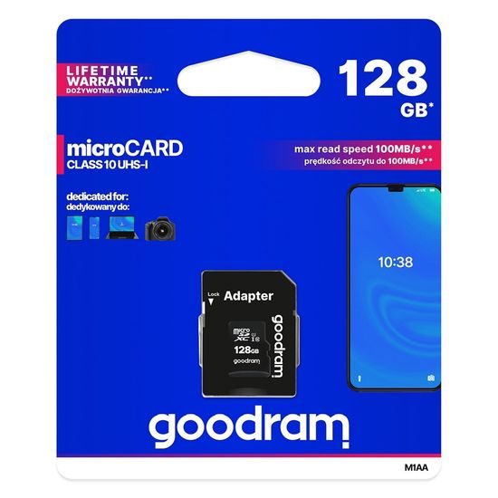 Micro SD kártya adapterrel 128 GB