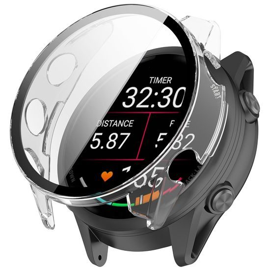 Techsuit Defense360 Pro Schutzhülle für Garmin Forerunner 70 / Forerunner 170 - Gehärtetes Displayschutzglas - Transparent
