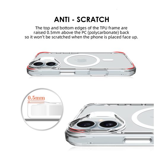 JP MagFit MagSafe θήκη με πιστοποίηση 3M SGS, iPhone 16, διάφανη