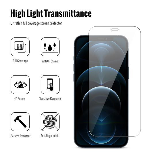 JP Combo pack, 2 db edzett üveg és 2 db kameraüveg készlet, iPhone 12 Pro