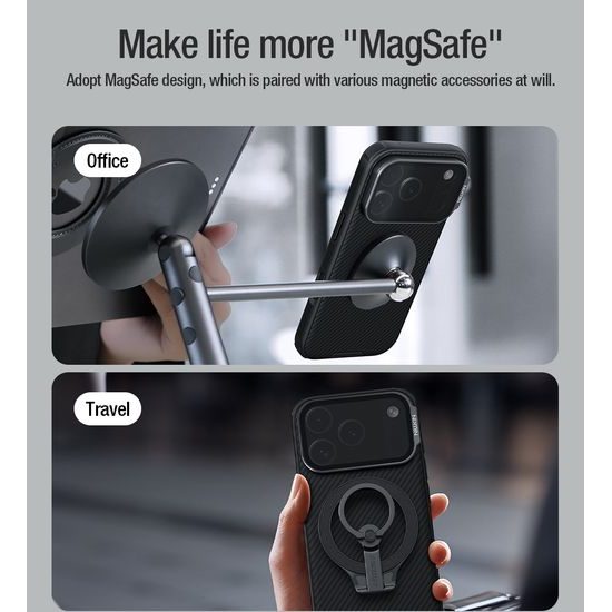 Nillkin CamShield Prop Magnetic, iPhone 17 Pro / 18 Pro, črn